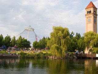 Spokane river Riverfront park with Clock tower
